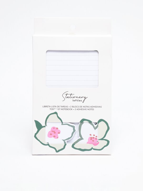 Check list set and 2 floral adhesive notes set