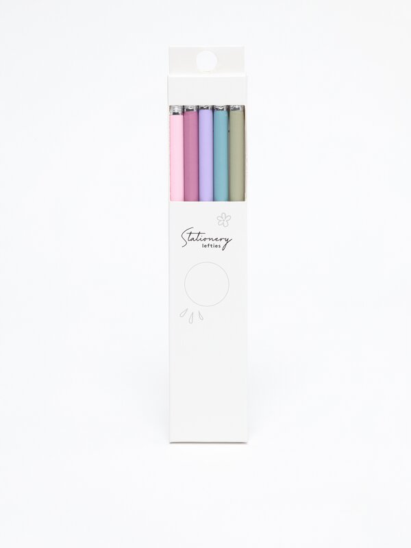 Pack of 5 pencils with eraser