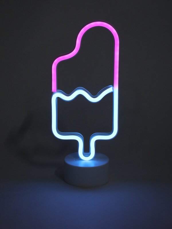 Luz neón LED de helado con base