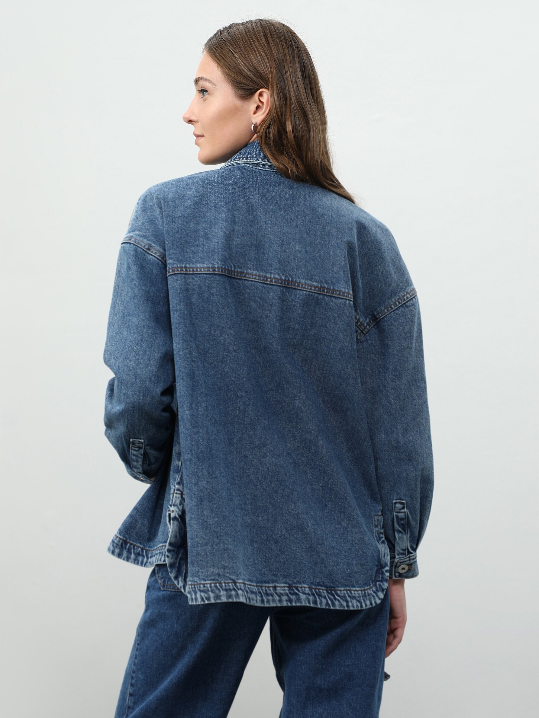 Oversized denim outlet jacket bershka