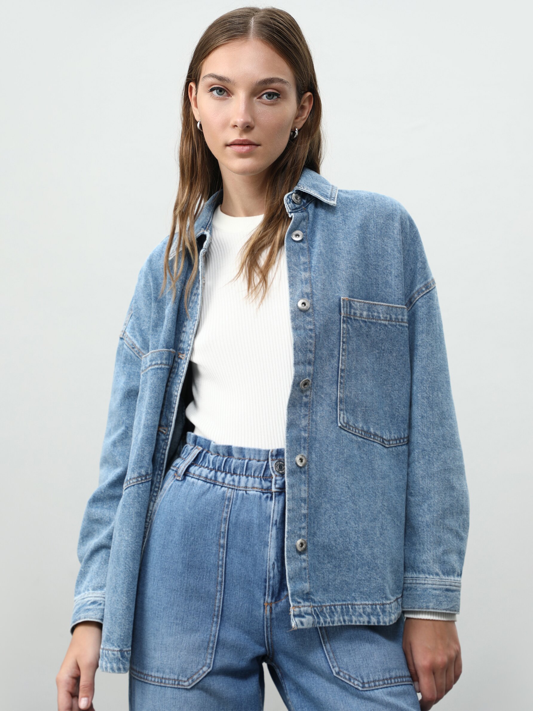 Sobrecamisa denim online mujer