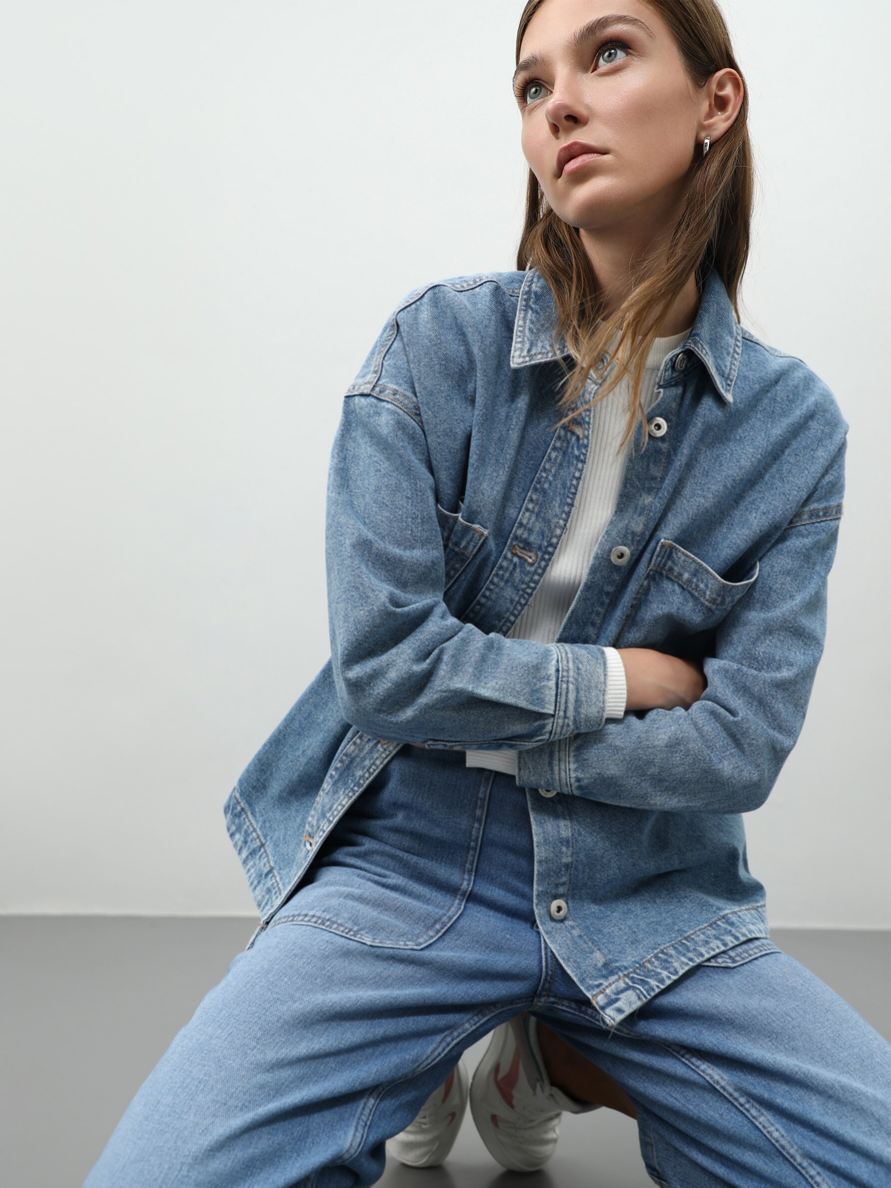 Denim overshirt Shirts CLOTHING Woman Lefties Oman