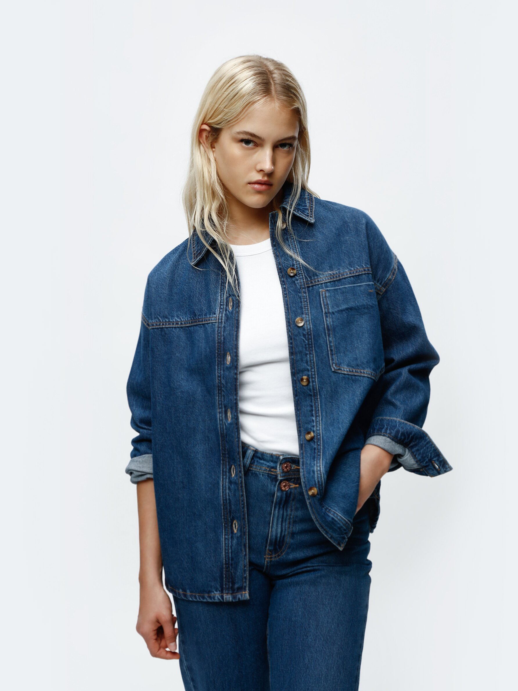 Oversized denim shirt PROMOTION Woman Lefties Romania