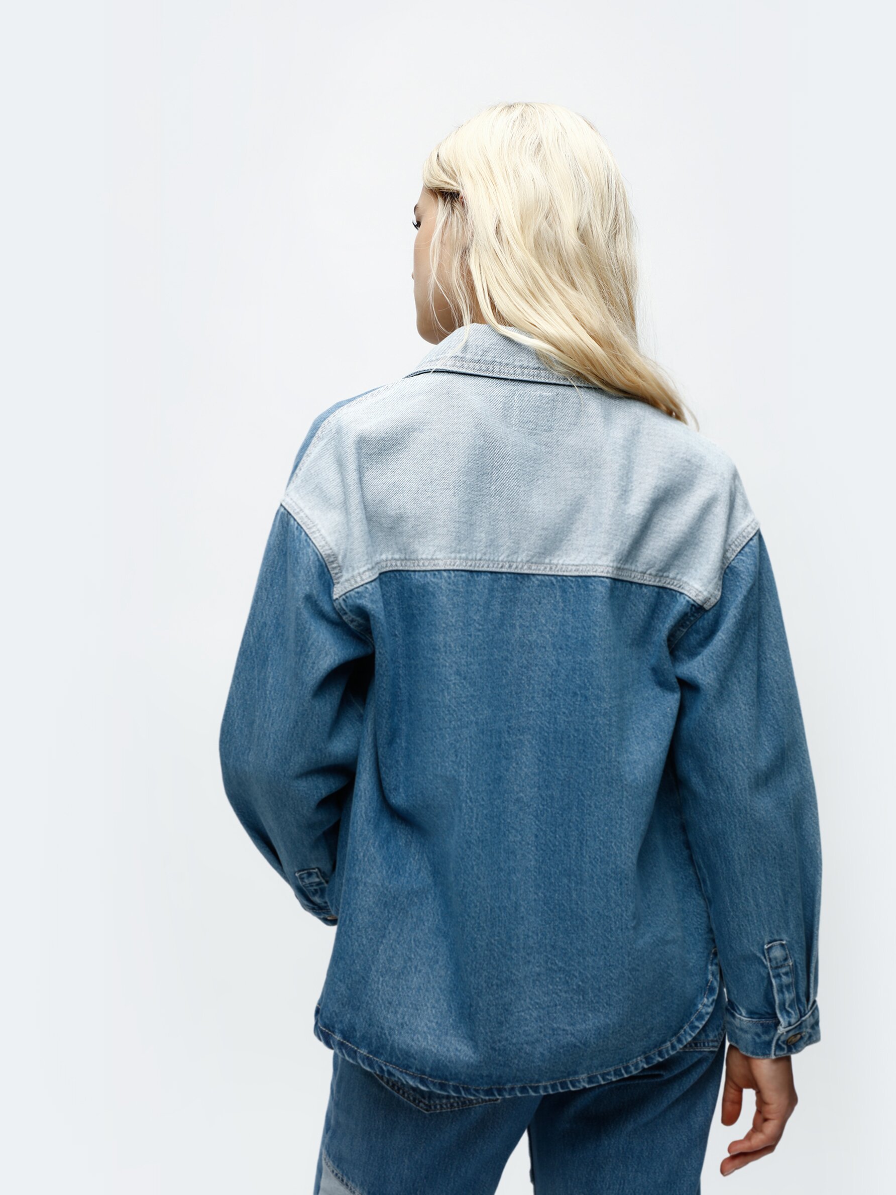 Oversized denim shirt