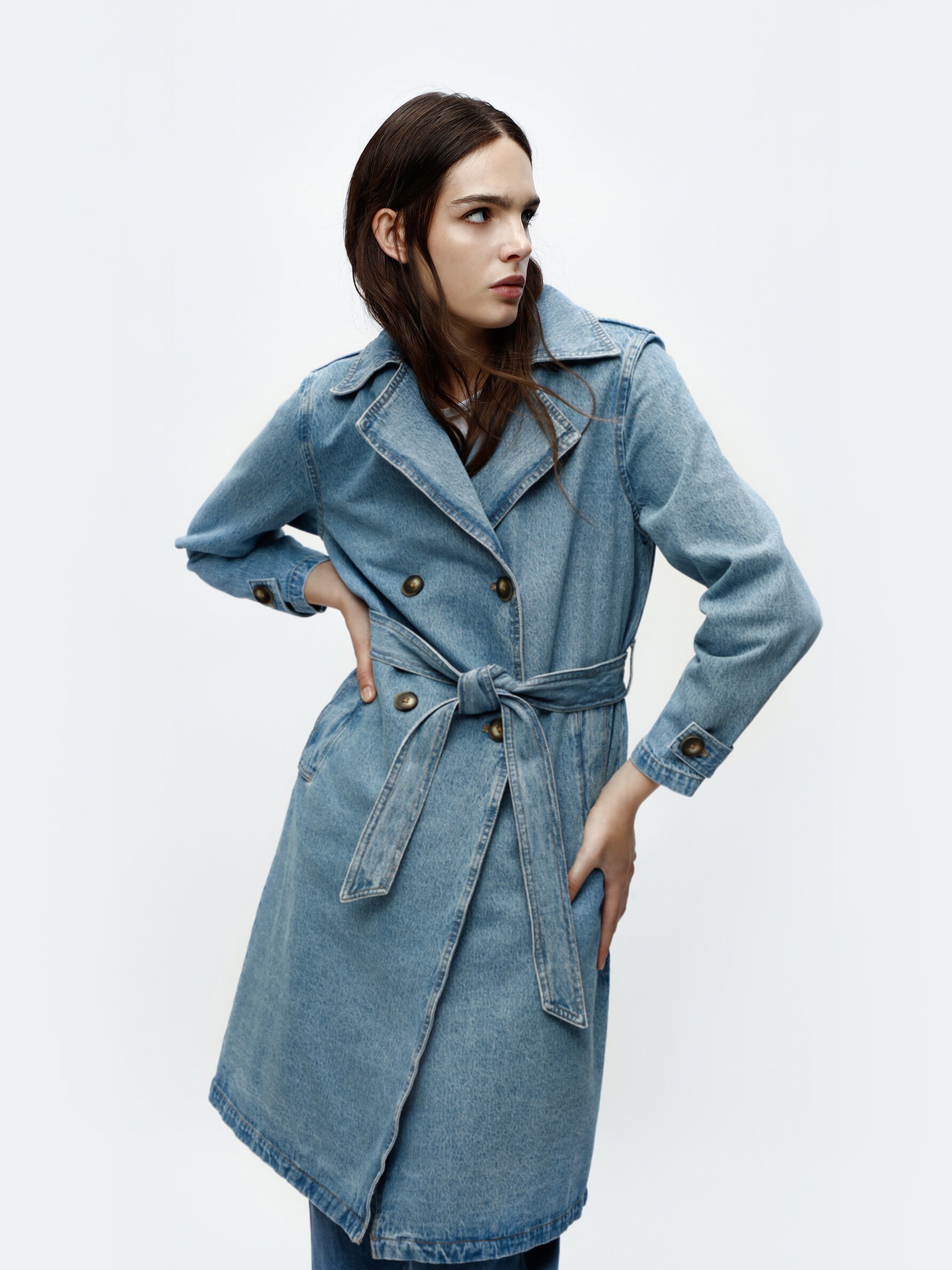 Denim trench coat with a bow NEW IN Woman Lefties Andorra