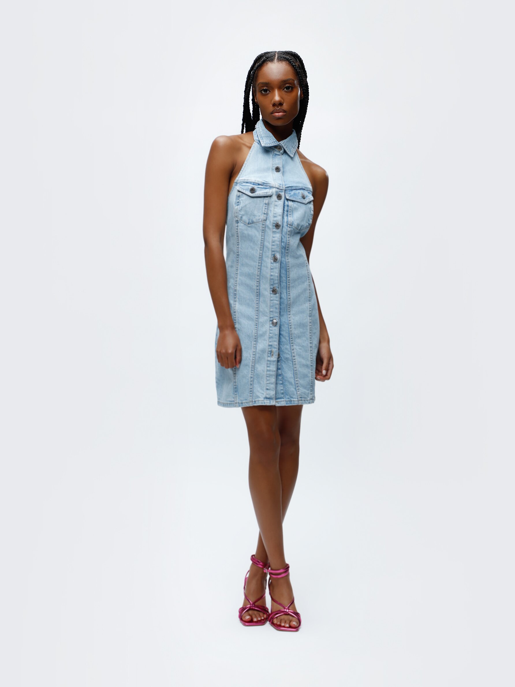 Halter jean clearance dress