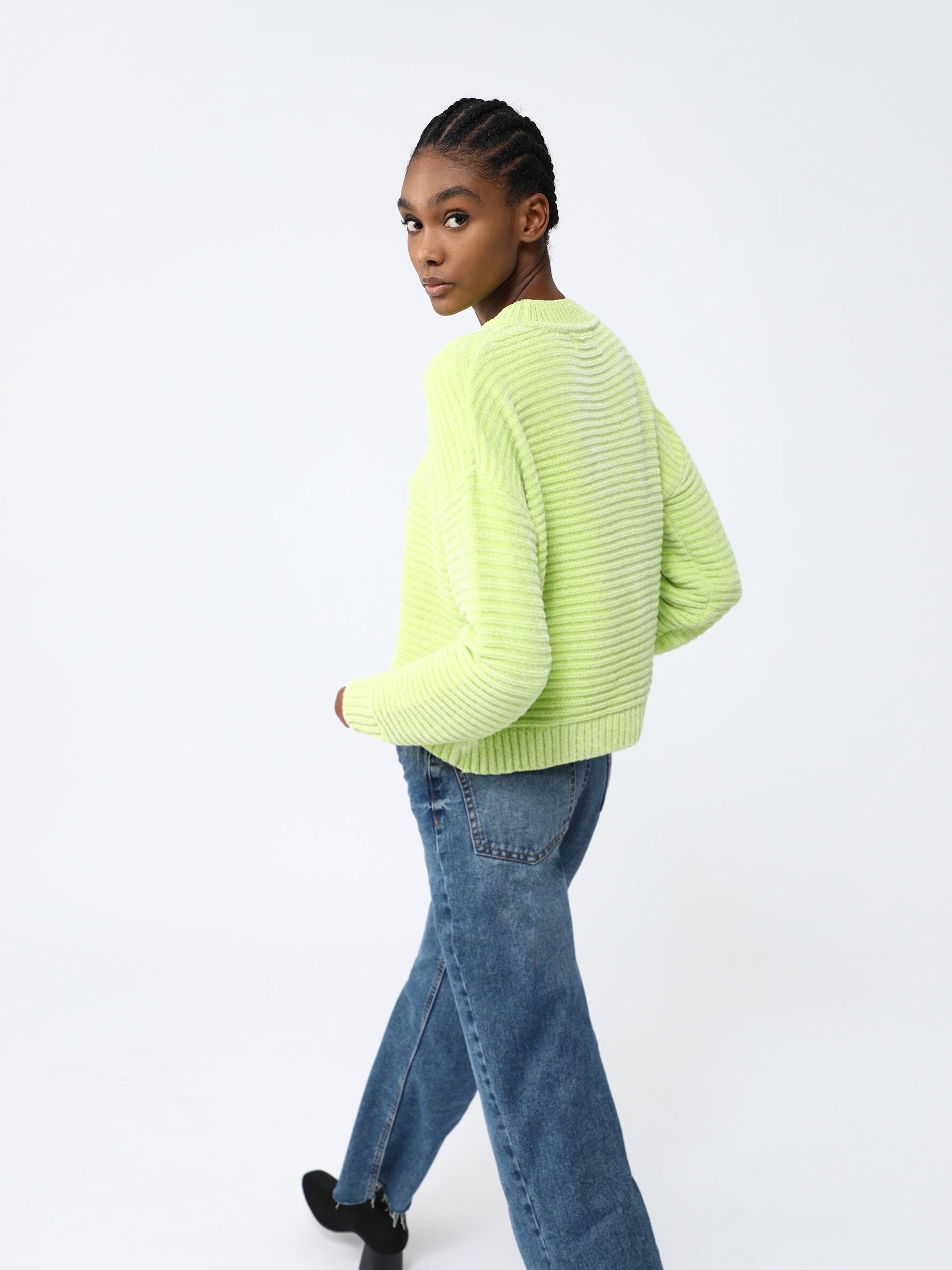 Chenille clearance green sweater