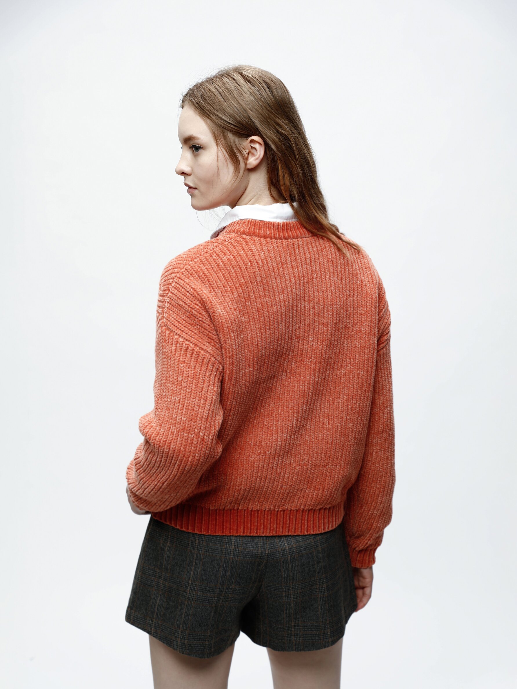 Orange chenille clearance cardigan