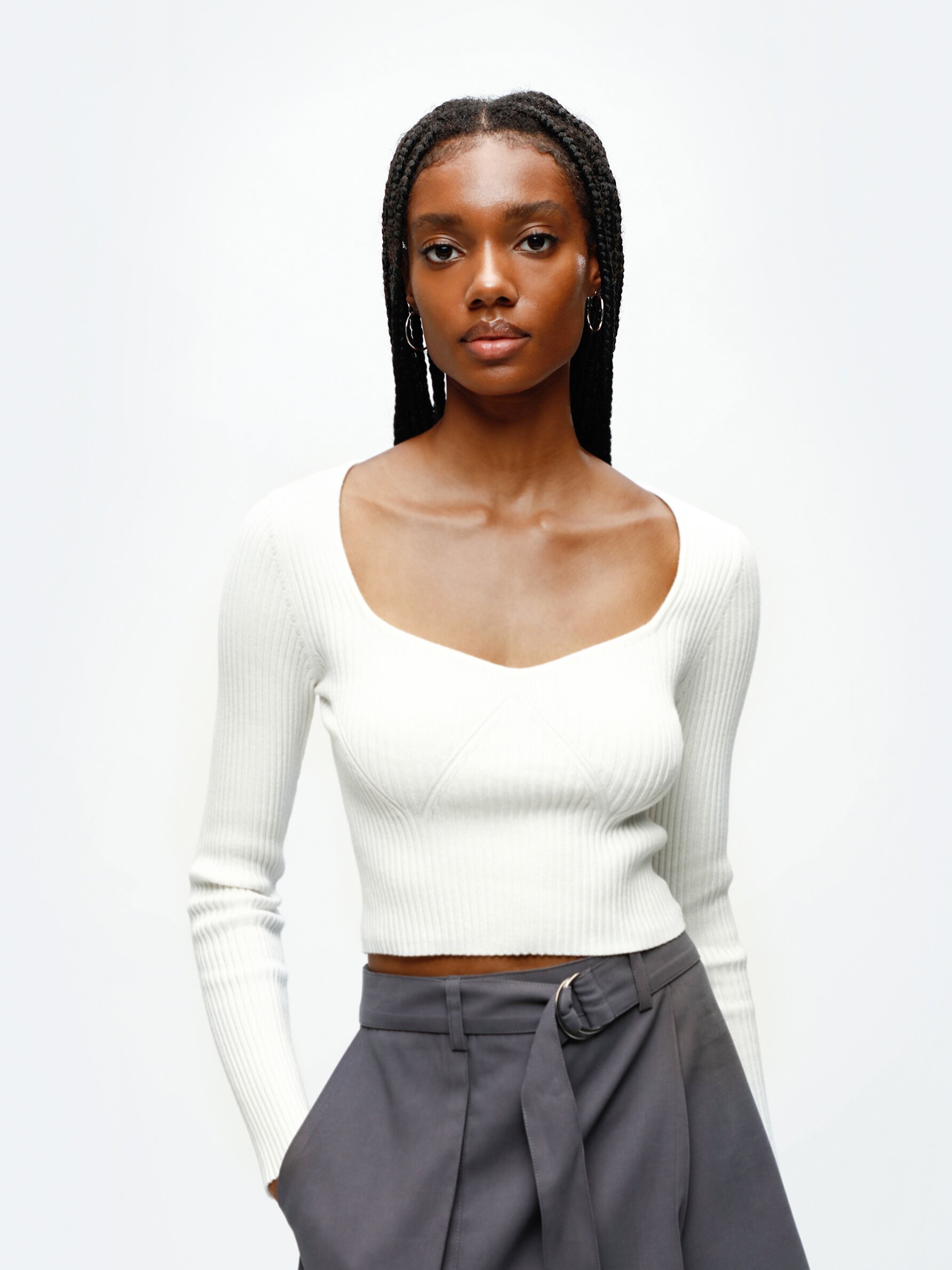 Sweetheart neckline outlet sweater