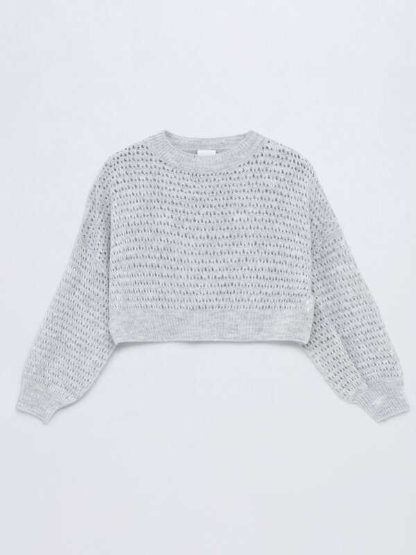 Open-knit cropped sweater