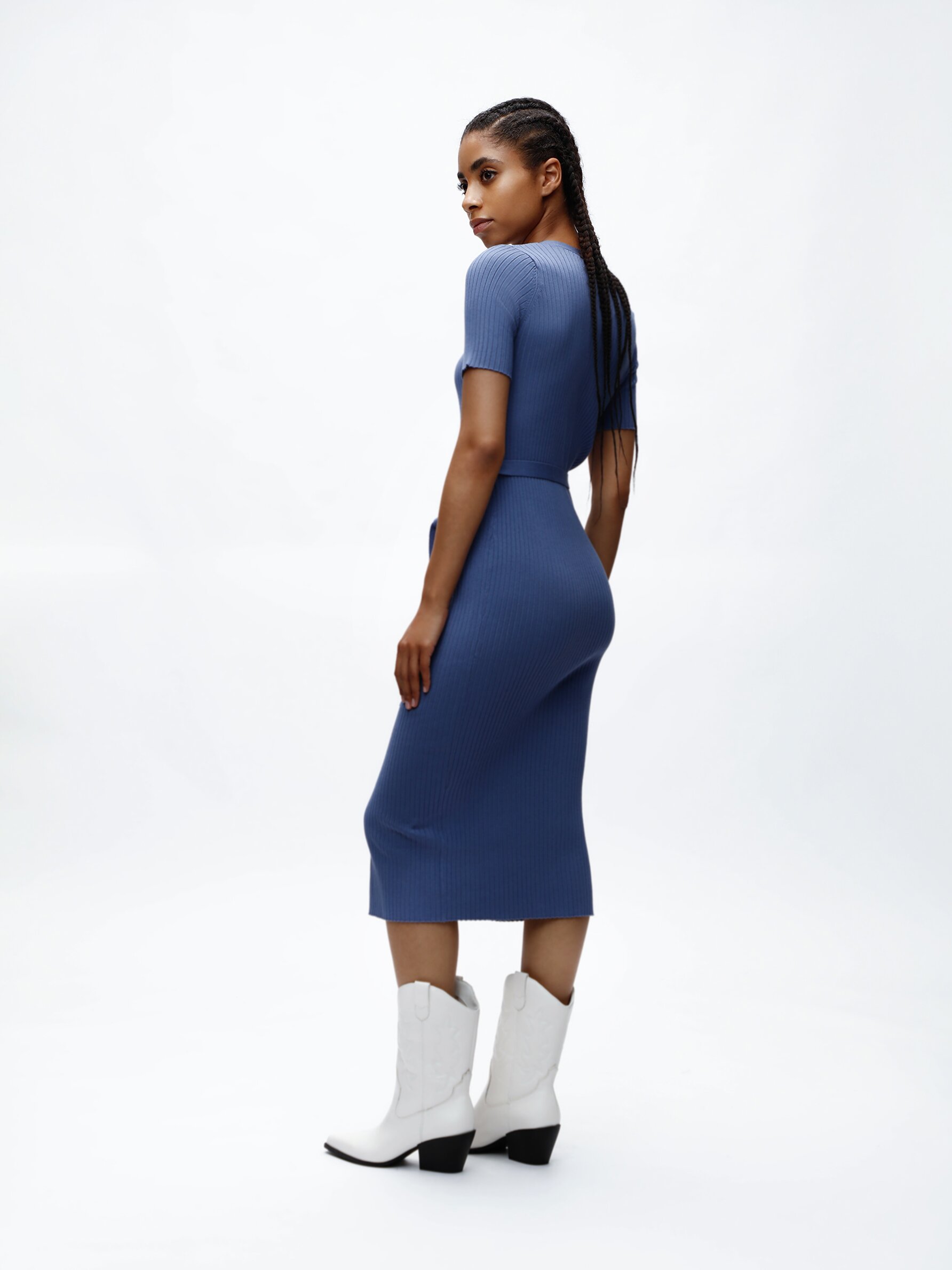 Topshop ribbed sales midi dress