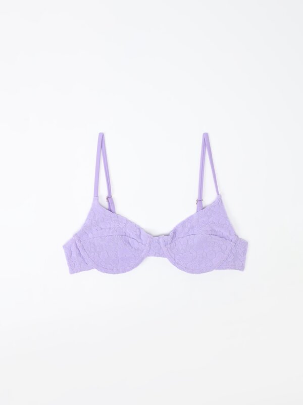 Terry-effect bikini top