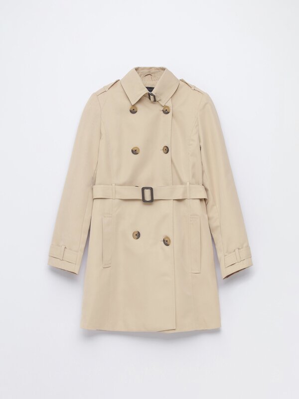 Basic long trench coat - Coats | Jackets - CLOTHING - Woman - | Lefties ...