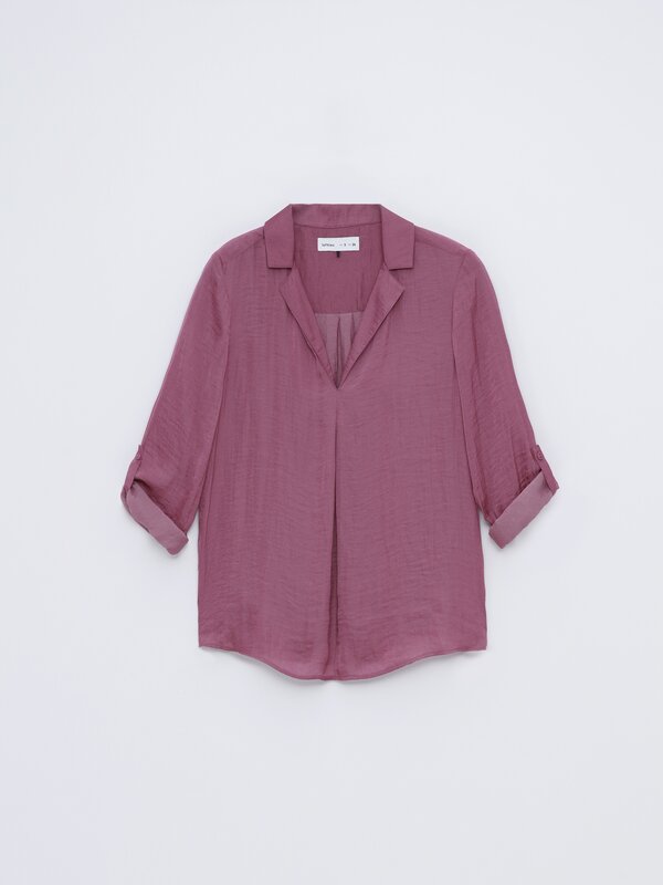 Satiny henley shirt Shirts CLOTHING Woman Lefties Andorra