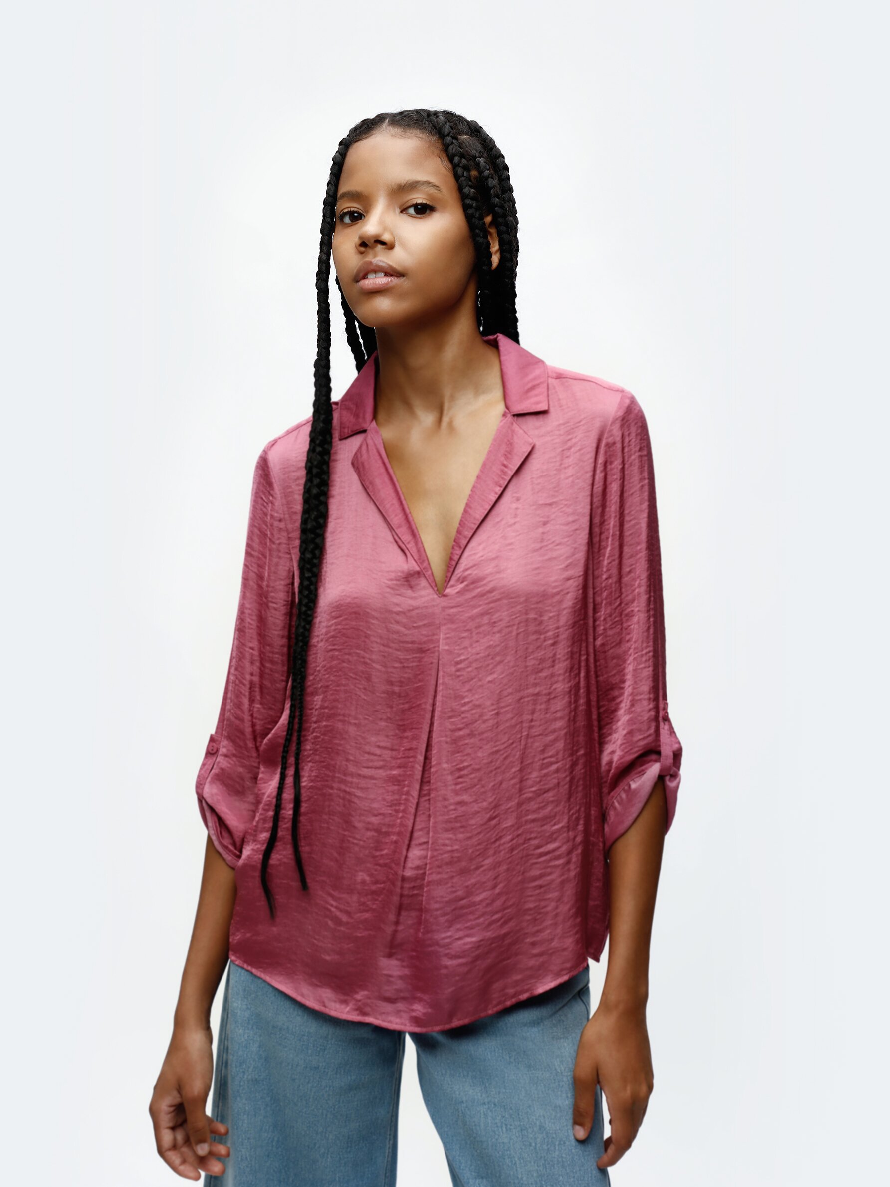 Pink henley shop shirt