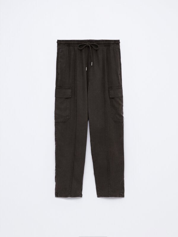 Rustic cargo jogger trousers