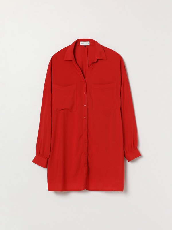 H&m red cheap shirt dress