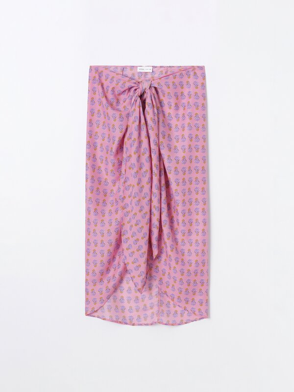 Printed pareo skirt