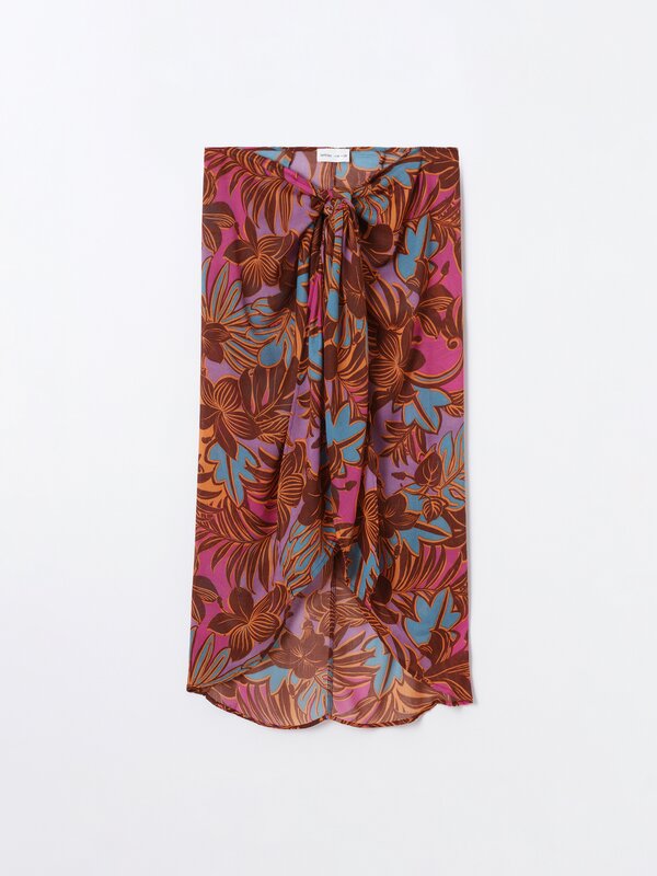Printed pareo skirt
