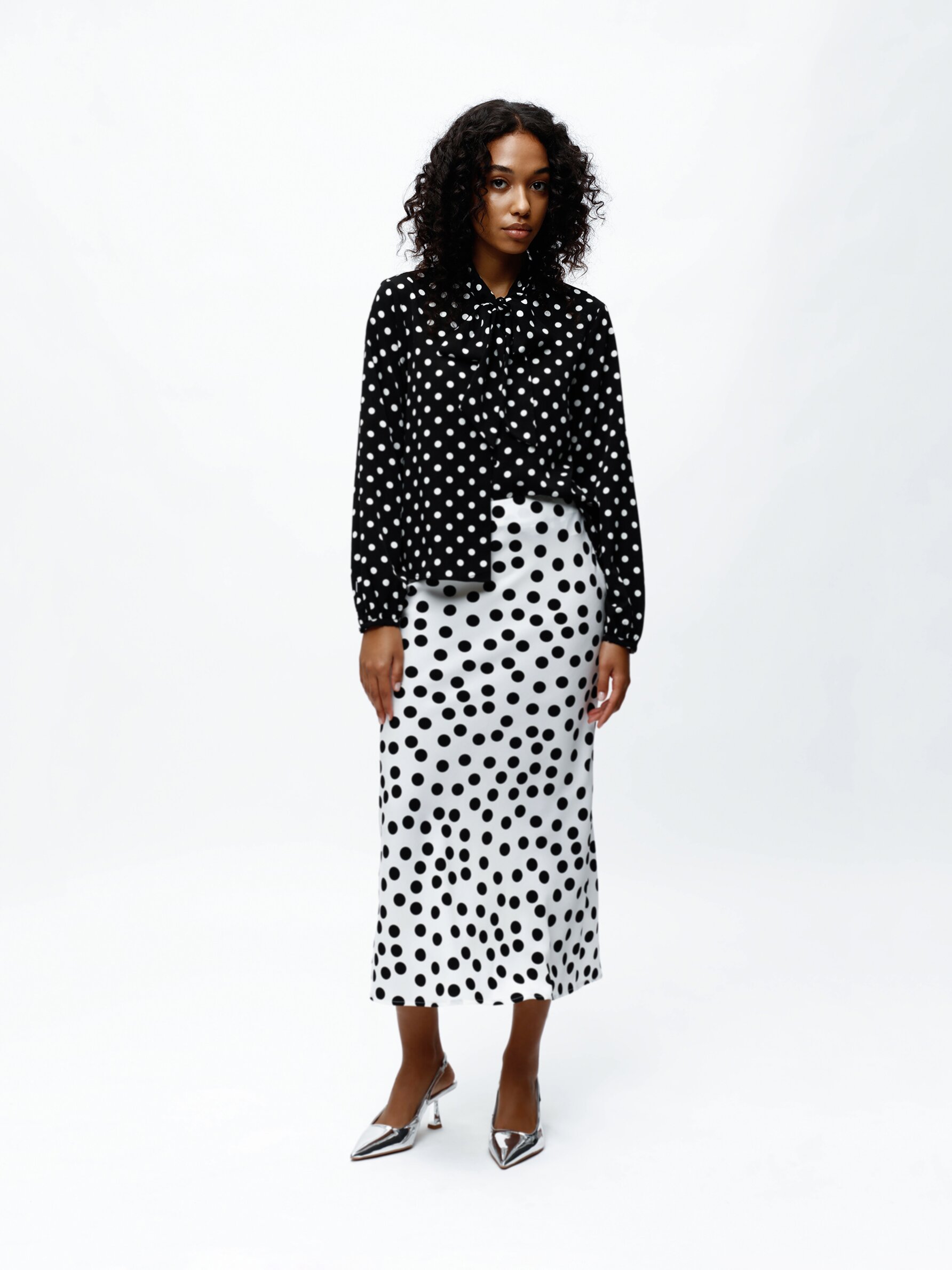 Polka dot outlet skirt river island