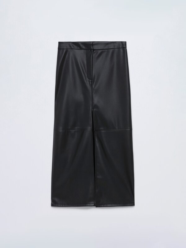 Faux leather midi skirt - Skirts | Shorts - CLOTHING - Woman ...