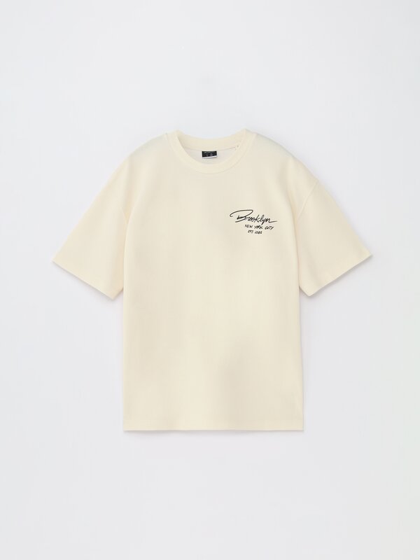 Textured printed T-shirt
