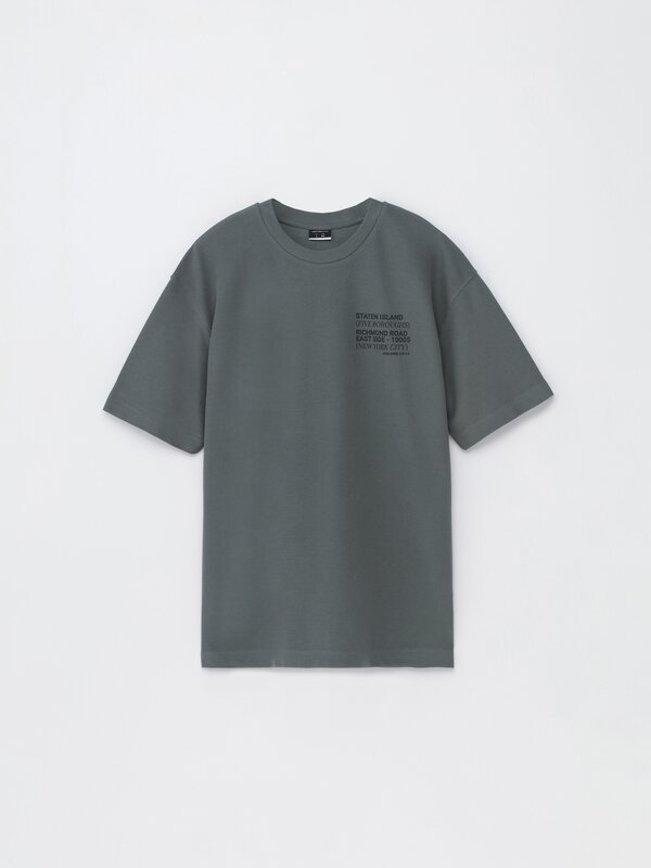Textured printed T-shirt