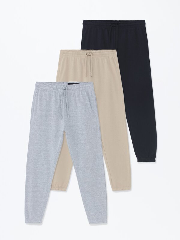 Pack of 3 pairs of basic joggers