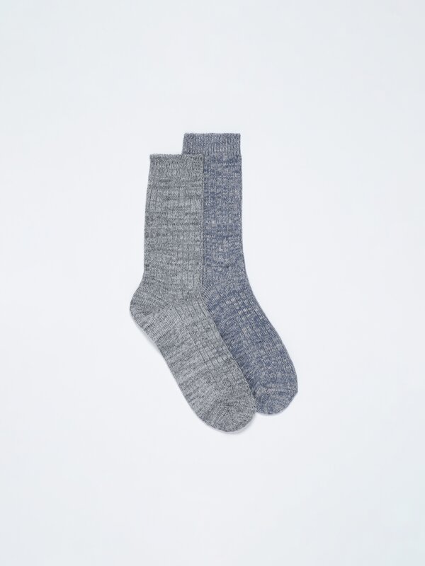 Pack of 2 pairs of knit socks