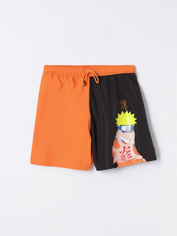 Naruto Shippuden print swimming trunks