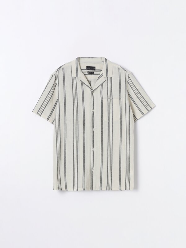 Cotton and linen blend resort shirt