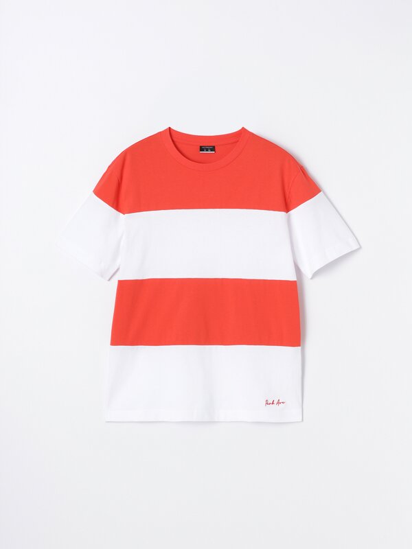 Striped colour block T-shirt
