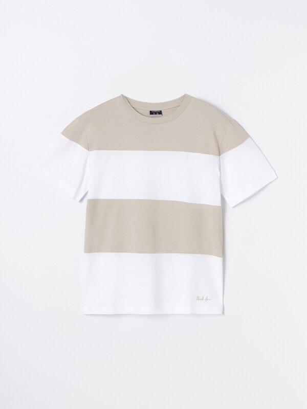 Striped colour block T-shirt