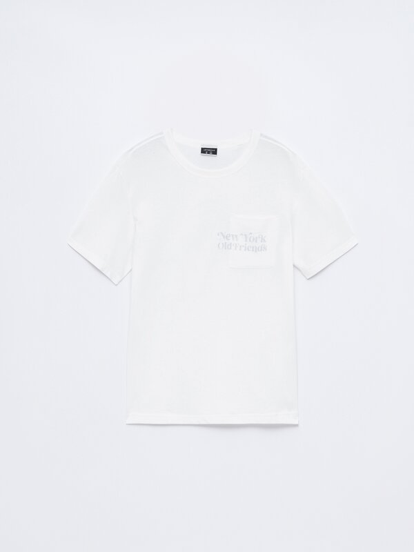 T-shirt with printed pocket