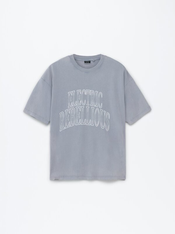 Faded effect printed T-shirt