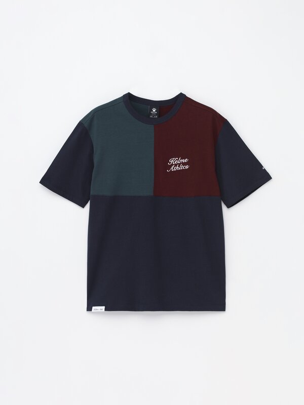 Kelme x Lefties colour block embroidered T-shirt