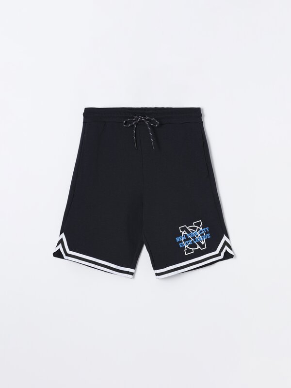 Printed sports Bermuda shorts
