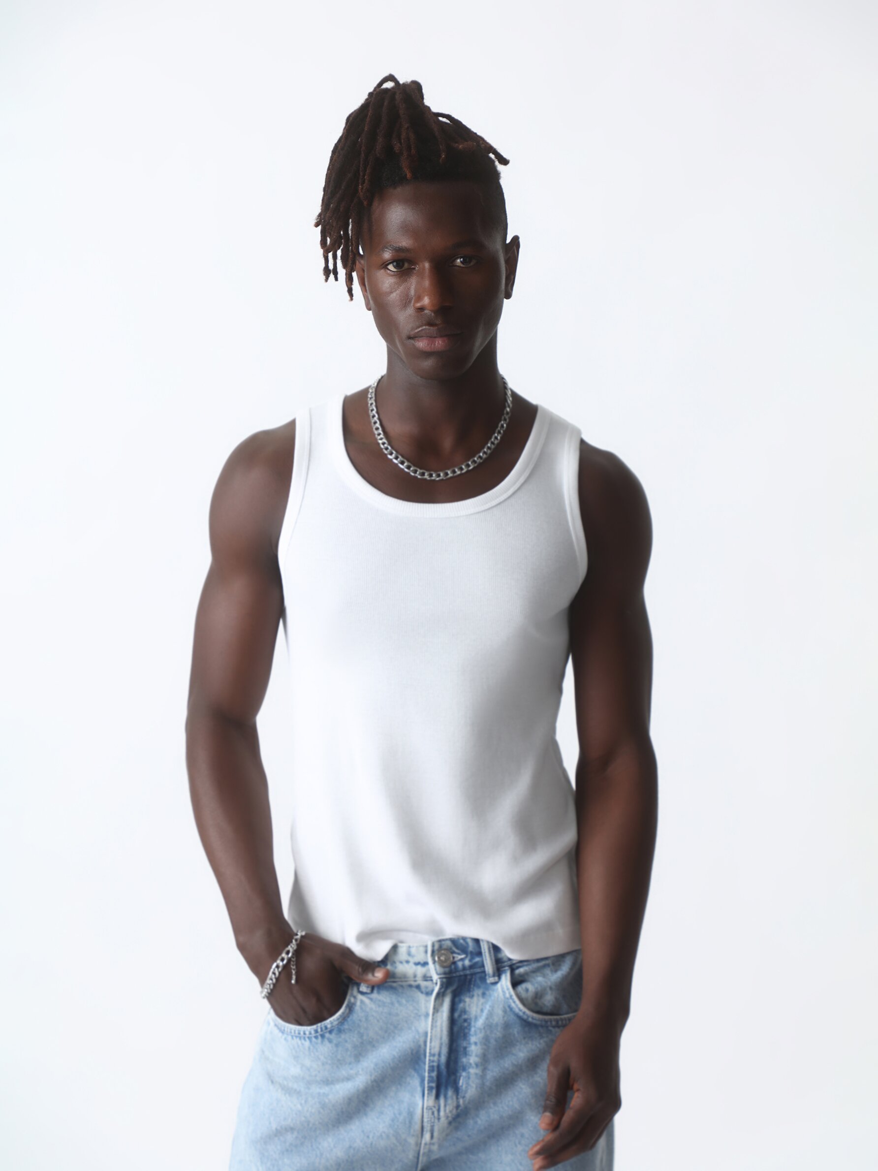 Camiseta tirantes hombre online blanca