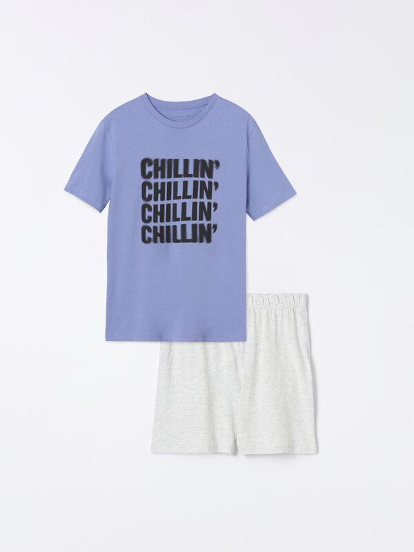 Short printed pyjama set