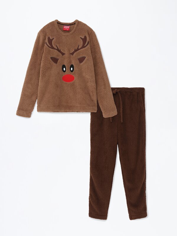 Reindeer faux fur pyjamas