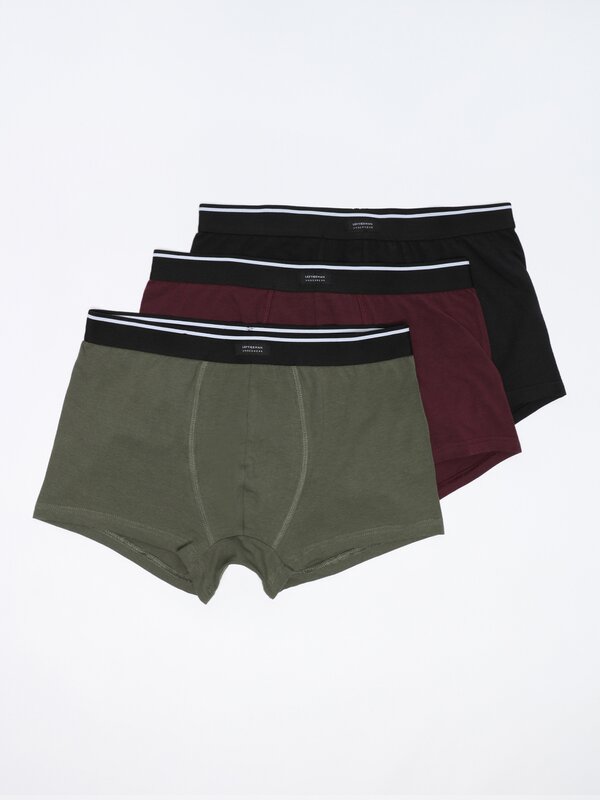Pack of 3 plain boxers - Boxers - CLOTHING - Man - | Lefties Oman