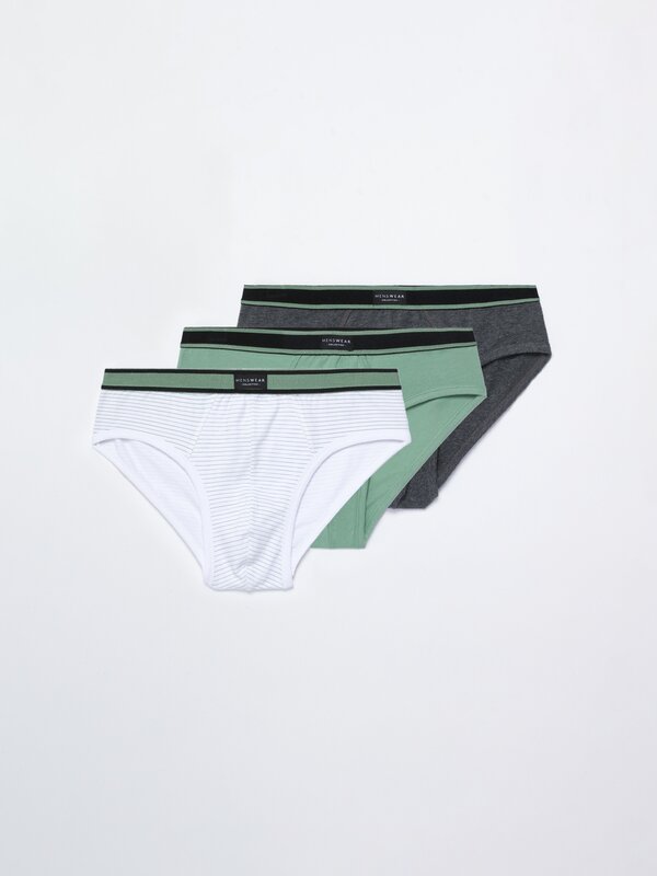 Pack of 3 contrast briefs