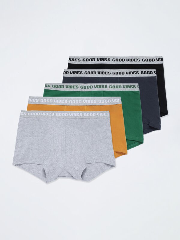 Pack of 5 pairs of plain boxers