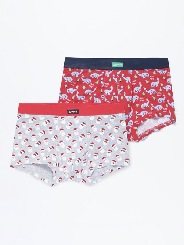 Pack of 2 pairs of Christmas boxer briefs