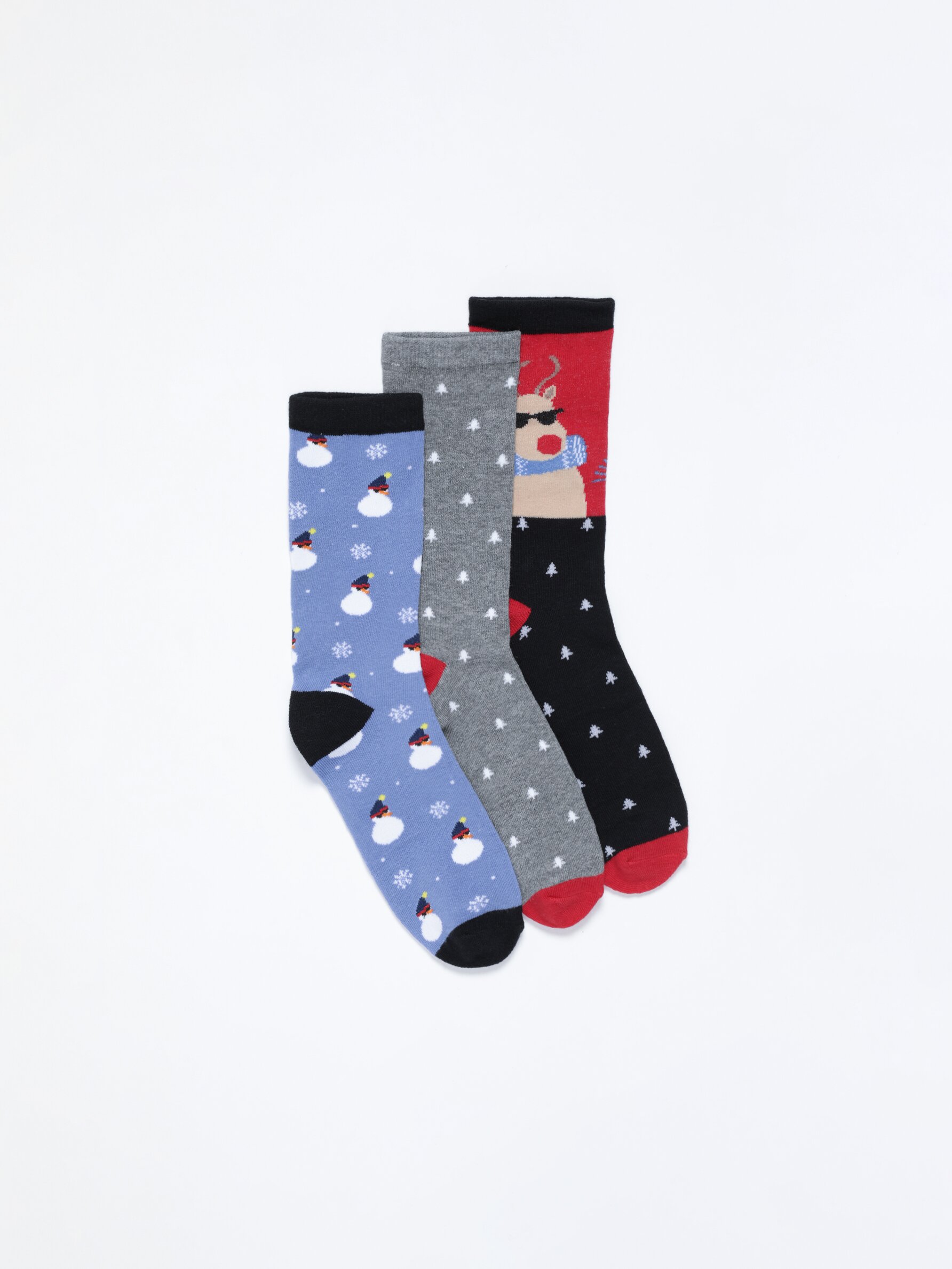 Pack of 3 pairs of Christmas print socks Long socks Socks