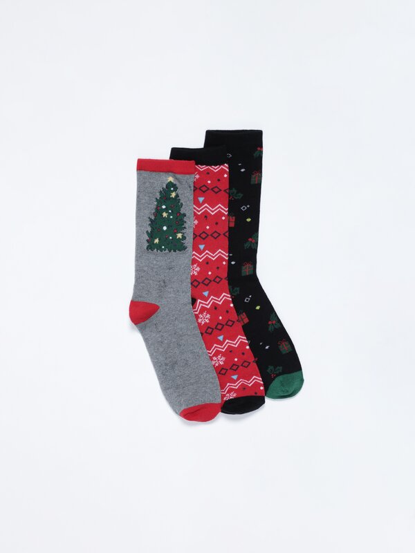 Pack de 3 pares de calcetíns do Nadal