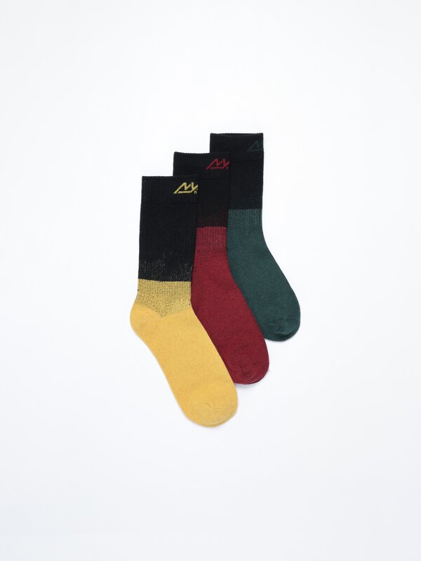 Pack of 3 contrast long socks