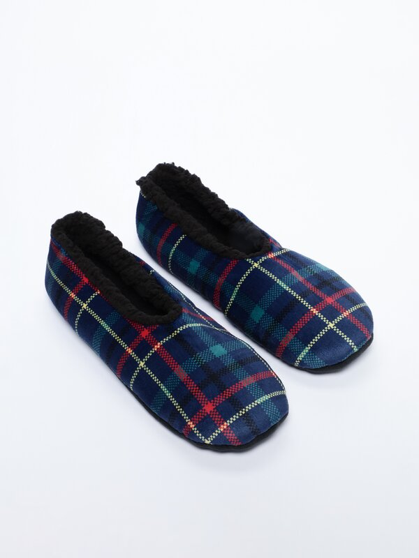 Christmas check house slippers