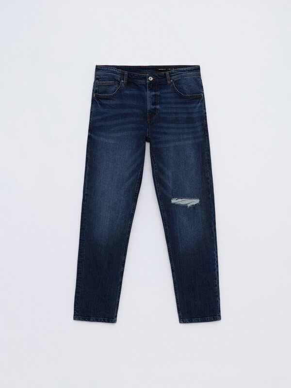 Ripped slim comfort fit jeans