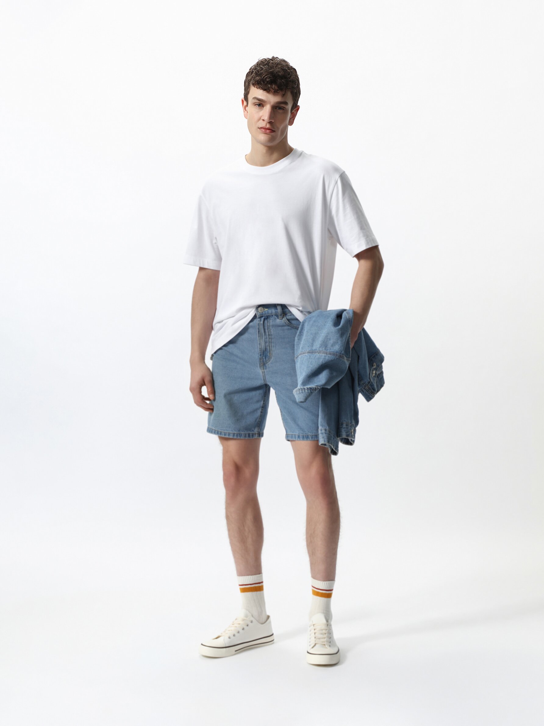 Slim fit denim shorts mens store
